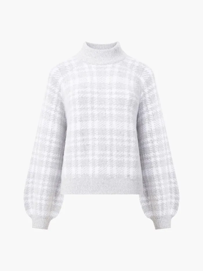 French Connection Jumpers and Cardigans Check Jumper Pale Greyivory 8211 Woman French Connection Jumpers and Cardigans Check Jumper Pale Greyivory 8211 Woman