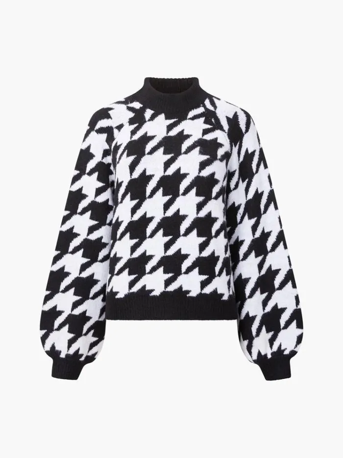 French Connection Jumpers and Cardigans Houndstooth Jumper Blackivory 8211 Woman French Connection Jumpers and Cardigans Houndstooth Jumper Blackivory 8211 Woman