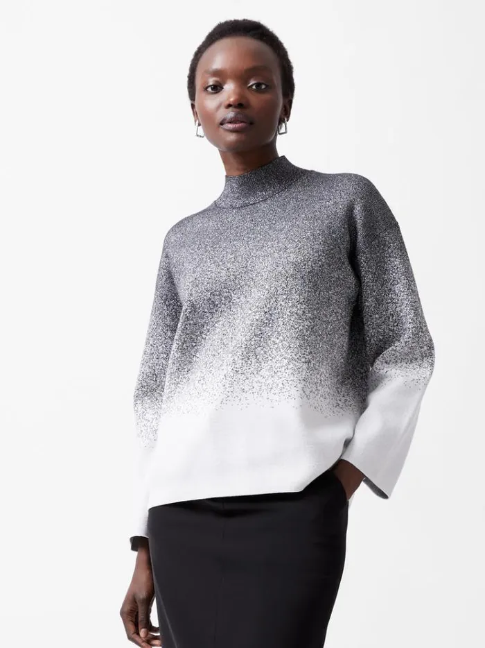 French Connection Jumpers and Cardigans Kday Gradient Lurex Jumper Blackoutlinen White 8211 Woman French Connection Jumpers and Cardigans Kday Gradient Lurex Jumper Blackoutlinen White 8211 Woman