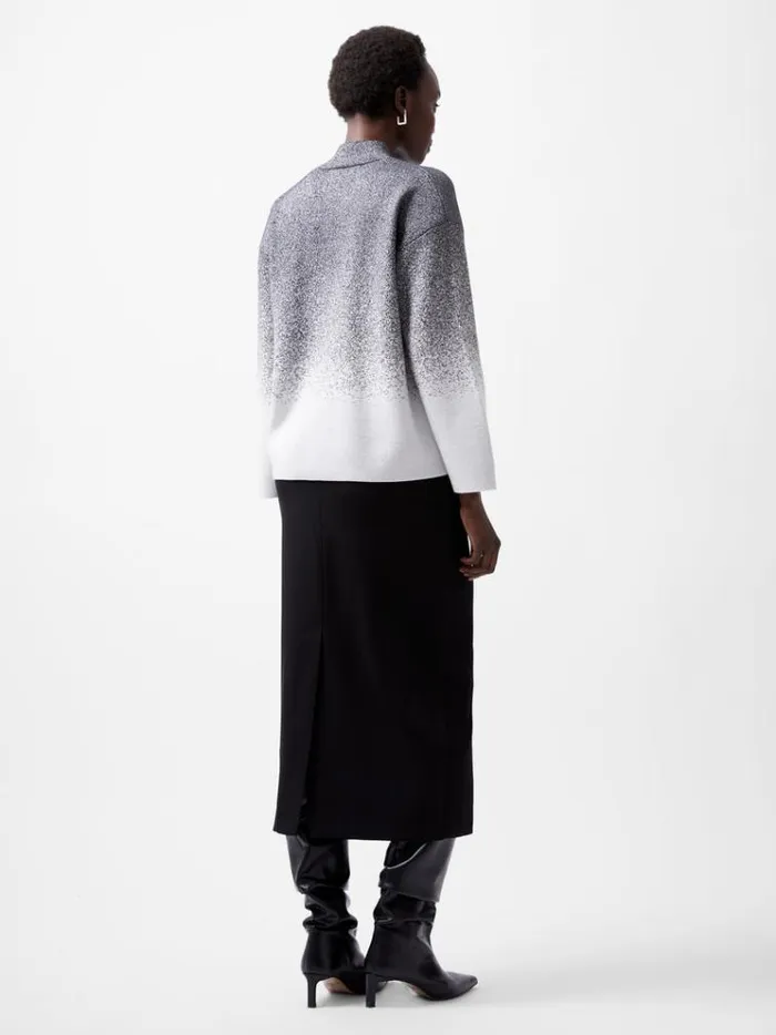 French Connection Jumpers and Cardigans Kday Gradient Lurex Jumper Blackoutlinen White 8211 Woman
