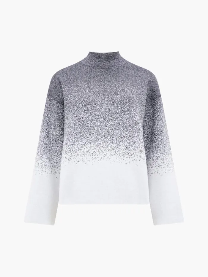 French Connection Jumpers and Cardigans Kday Gradient Lurex Jumper Blackoutlinen White 8211 Woman