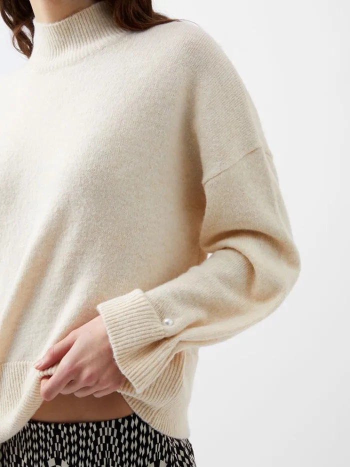 French Connection Jumpers and Cardigans Kezia Recycled Pearl Cuff Detail Jumper Classic Cream 8211 Woman French Connection Jumpers and Cardigans Kezia Recycled Pearl Cuff Detail Jumper Classic Cream 8211 Woman