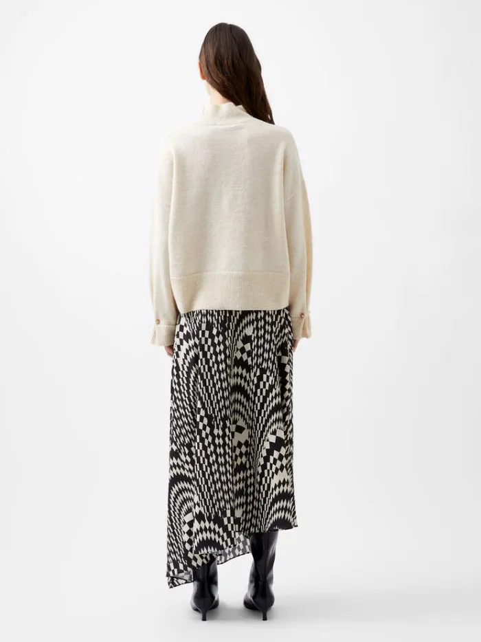 French Connection Jumpers and Cardigans Kezia Recycled Pearl Cuff Detail Jumper Classic Cream 8211 Woman