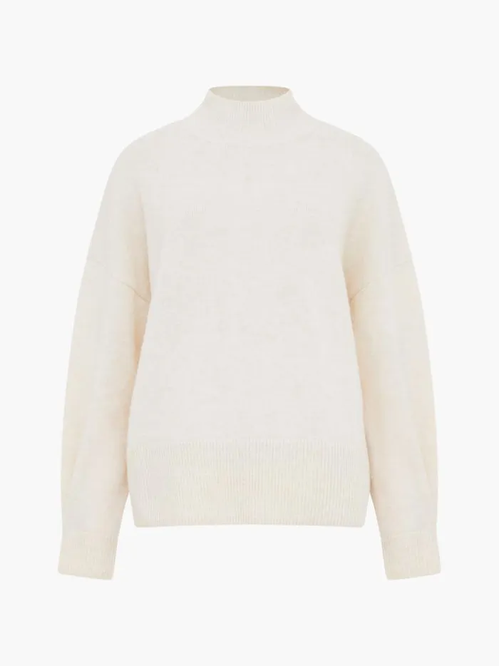 French Connection Jumpers and Cardigans Kezia Recycled Pearl Cuff Detail Jumper Classic Cream 8211 Woman