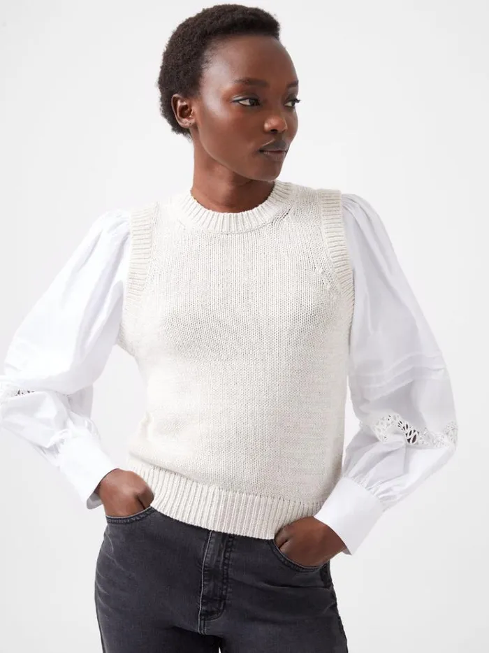 French Connection Jumpers and Cardigans Klara Flec Mix Jumper Classic Creamwhite 8211 Woman French Connection Jumpers and Cardigans Klara Flec Mix Jumper Classic Creamwhite 8211 Woman