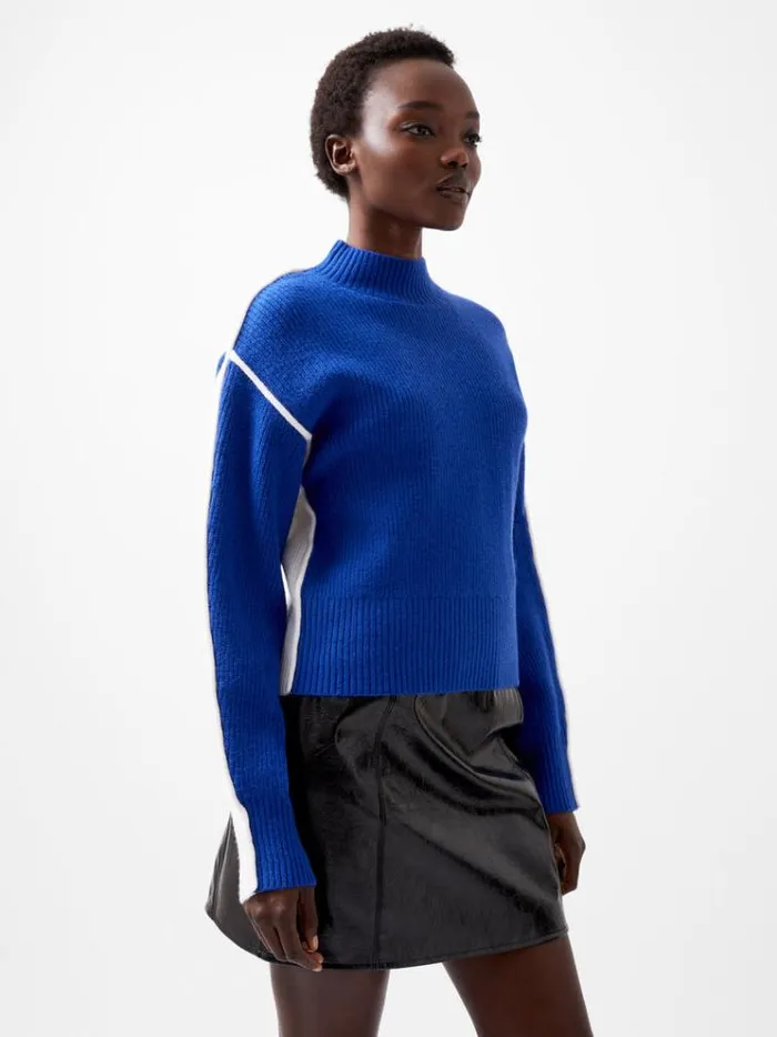 French Connection Jumpers and Cardigans Lorena High Neck Jumper Chroma Bluewinter W 8211 Woman