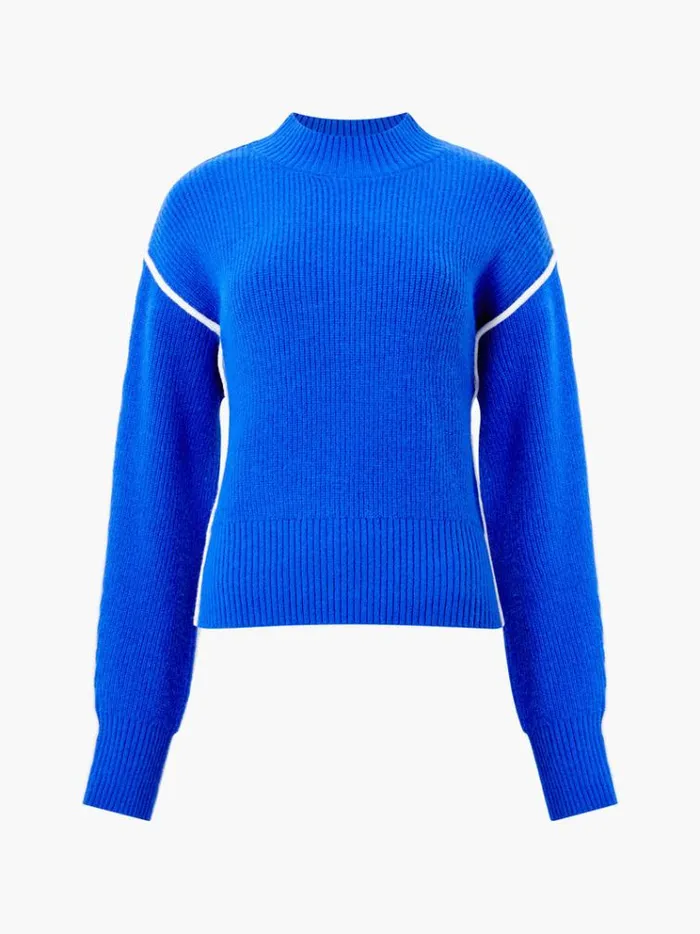 French Connection Jumpers and Cardigans Lorena High Neck Jumper Chroma Bluewinter W 8211 Woman