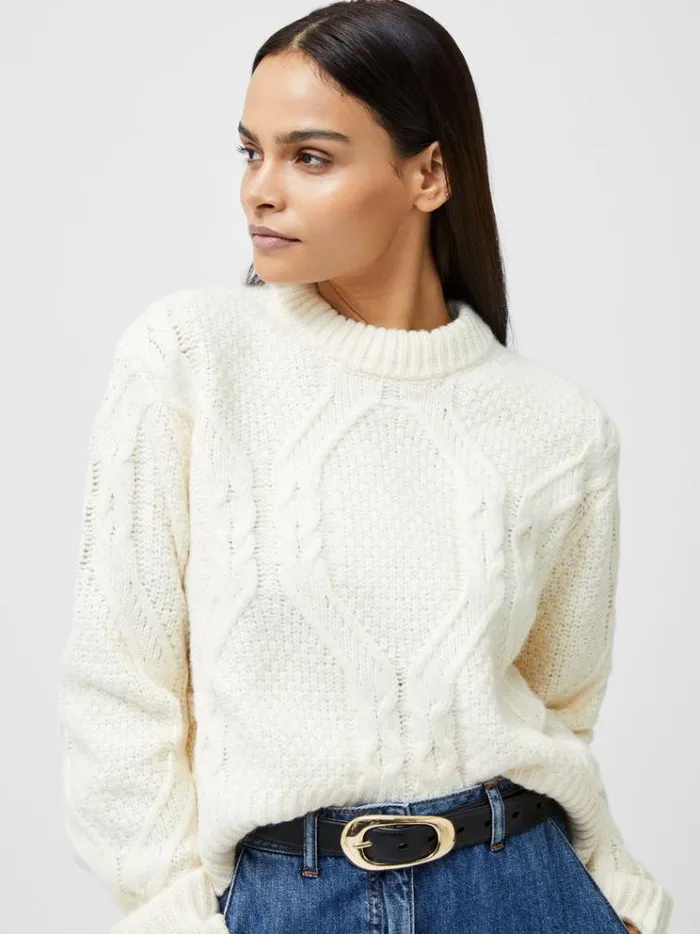 French Connection Jumpers and Cardigans Traditional Cable Knit Jumper Ecru 8211 Woman French Connection Jumpers and Cardigans Traditional Cable Knit Jumper Ecru 8211 Woman