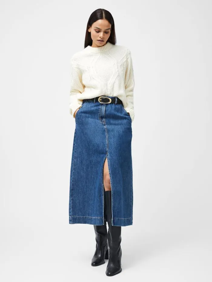 French Connection Jumpers and Cardigans Traditional Cable Knit Jumper Ecru 8211 Woman