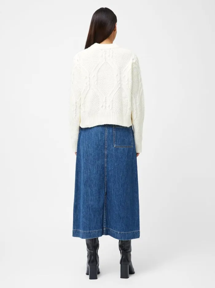 French Connection Jumpers and Cardigans Traditional Cable Knit Jumper Ecru 8211 Woman