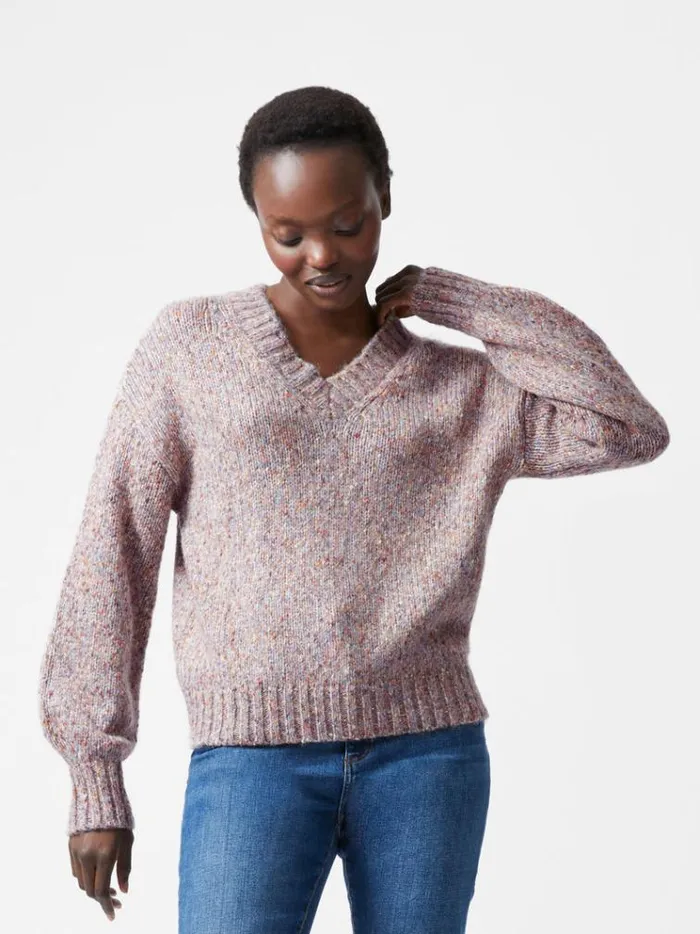 French Connection Jumpers and Cardigans Tweed VNeck Jumper Multi 8211 Woman
