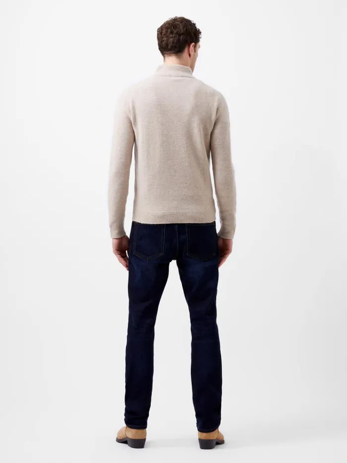French Connection Knitwear Textured Half Zip Jumper Sand 8211 Man