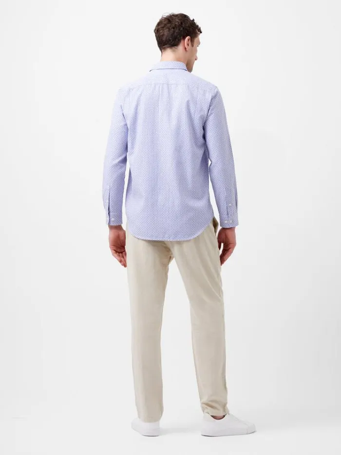 French Connection Shirts Regular Fit Classic Collar Check Shirt Blue Check 8211 Man