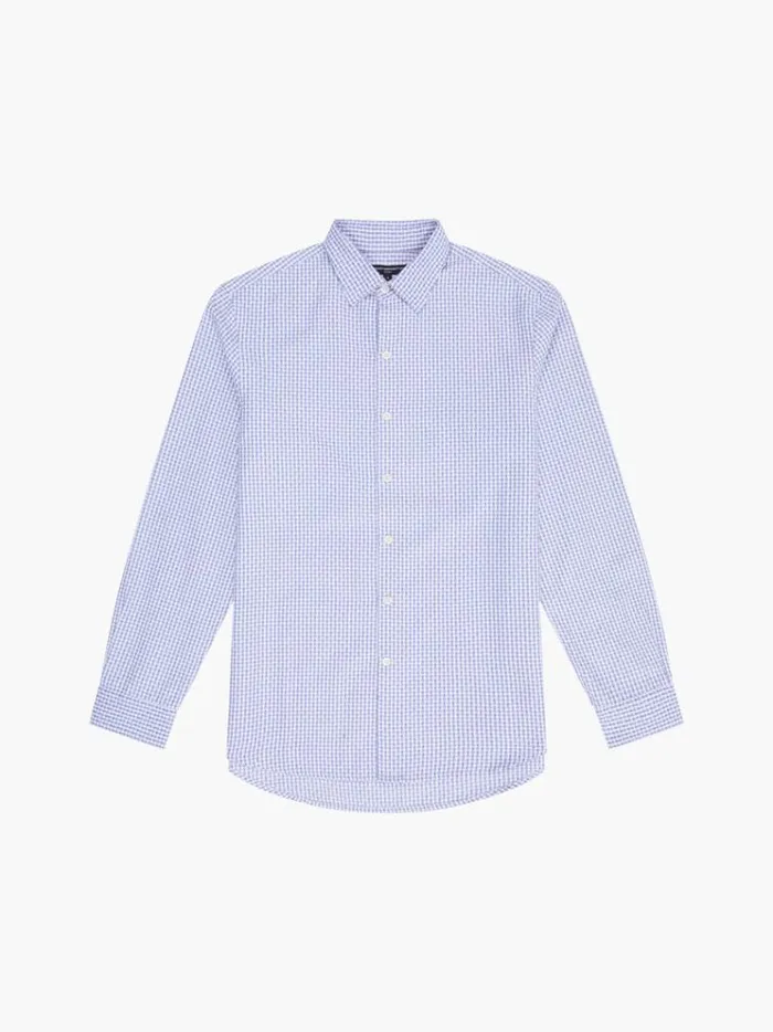 French Connection Shirts Regular Fit Classic Collar Check Shirt Blue Check 8211 Man