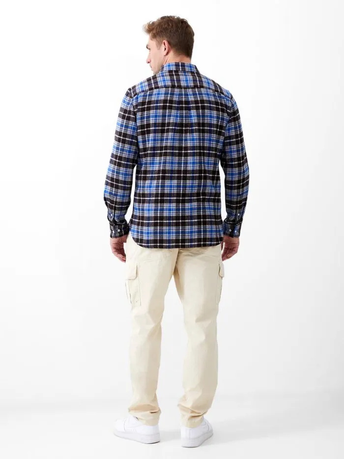 French Connection Shirts Zermatt Flannel Regular Fit Shirt Blue Check Multi 8211 Man