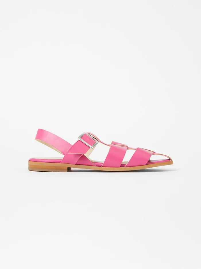 French Connection Shoes SW X Luisa Fisherman Caged Sandals Fuchsia 8211 Woman