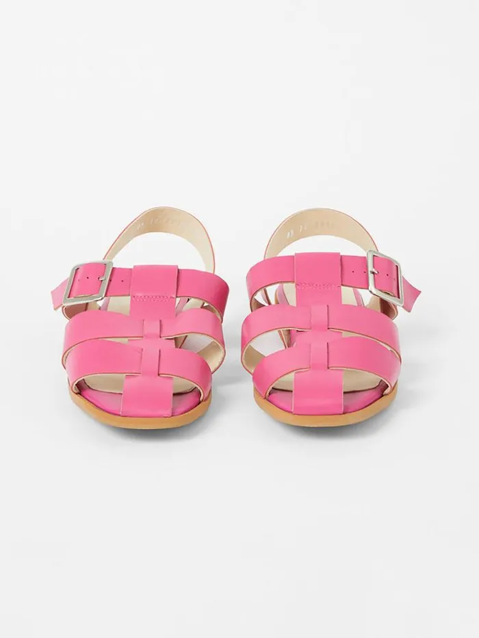 French Connection Shoes SW X Luisa Fisherman Caged Sandals Fuchsia 8211 Woman