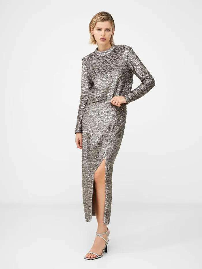 French Connection Skirts and Shorts Adalynn Sequin Midi Skirt Gun Metal 8211 Woman French Connection Skirts and Shorts Adalynn Sequin Midi Skirt Gun Metal 8211 Woman