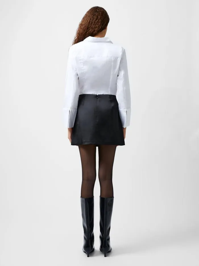 French Connection Skirts and Shorts Carey Satin Embellished Pocket Mini Skirt Black 8211 Woman