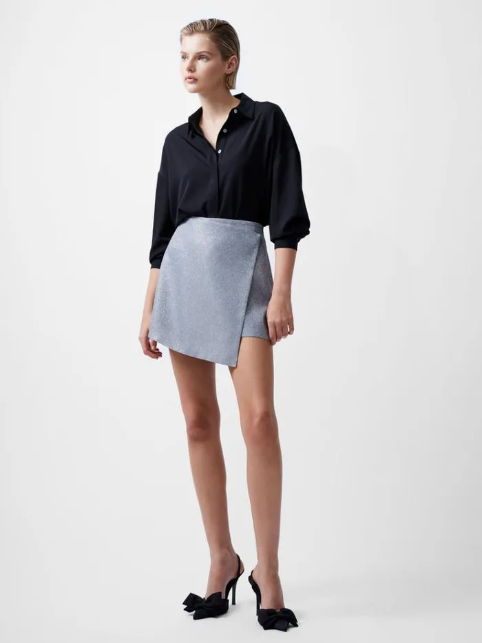 French Connection Skirts and Shorts Cece Lurex Skort Silver 8211 Woman