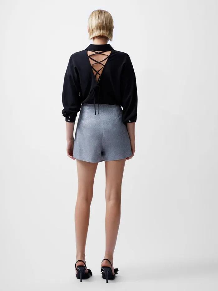French Connection Skirts and Shorts Cece Lurex Skort Silver 8211 Woman