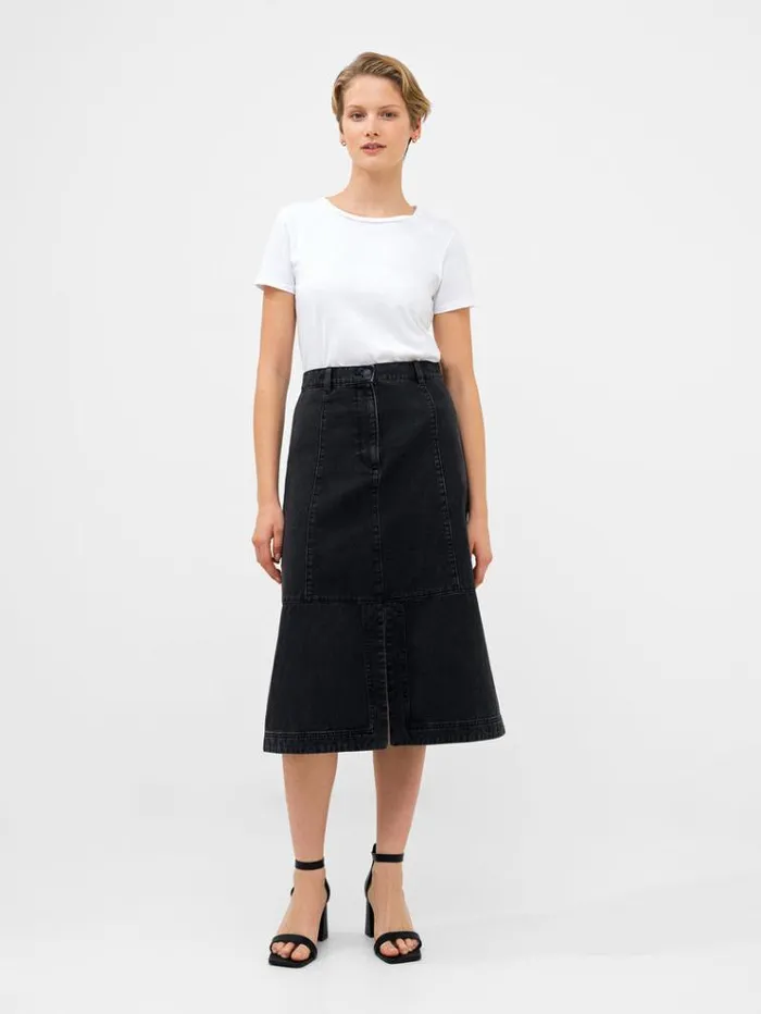 French Connection Skirts and Shorts Denver Denim Midi Skirt Vintage Black 8211 Woman