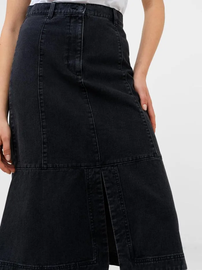 French Connection Skirts and Shorts Denver Denim Midi Skirt Vintage Black 8211 Woman