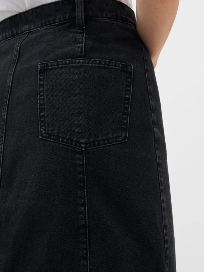 French Connection Skirts and Shorts Denver Denim Midi Skirt Vintage Black 8211 Woman