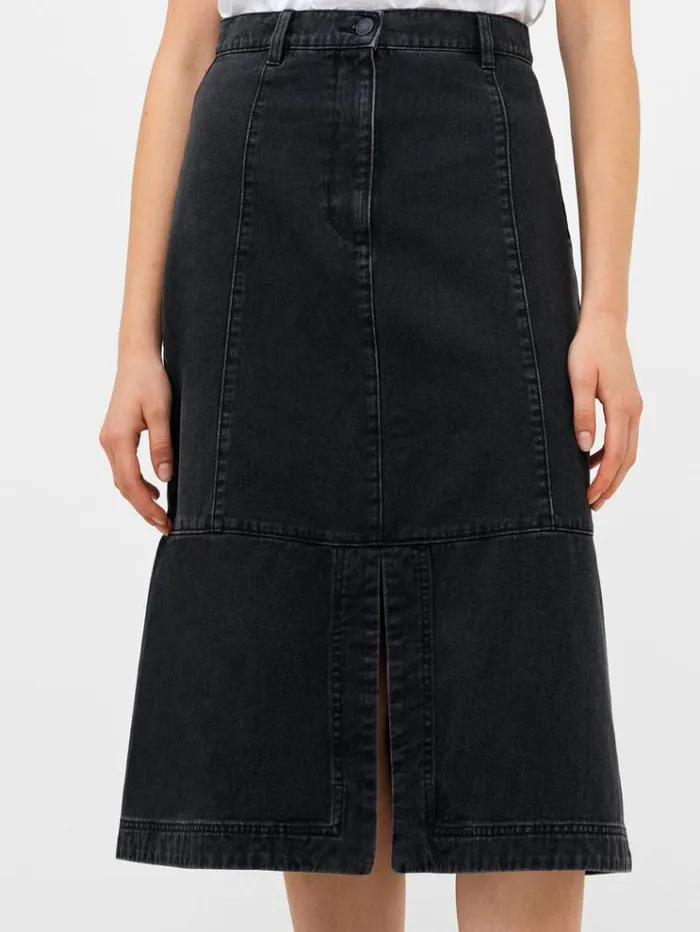 French Connection Skirts and Shorts Denver Denim Midi Skirt Vintage Black 8211 Woman