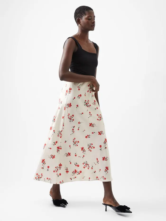 French Connection Skirts and Shorts Floramour Ennis Eco Satin Maxi Skirt Classic Cream Multi 8211 Woman French Connection Skirts and Shorts Floramour Ennis Eco Satin Maxi Skirt Classic Cream Multi 8211 Woman