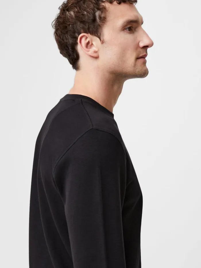 French Connection TShirts and Polo Shirts Long Sleeve Crew Neck Top Black 8211 Man