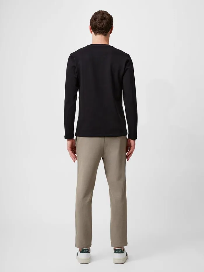 French Connection TShirts and Polo Shirts Long Sleeve Crew Neck Top Black 8211 Man