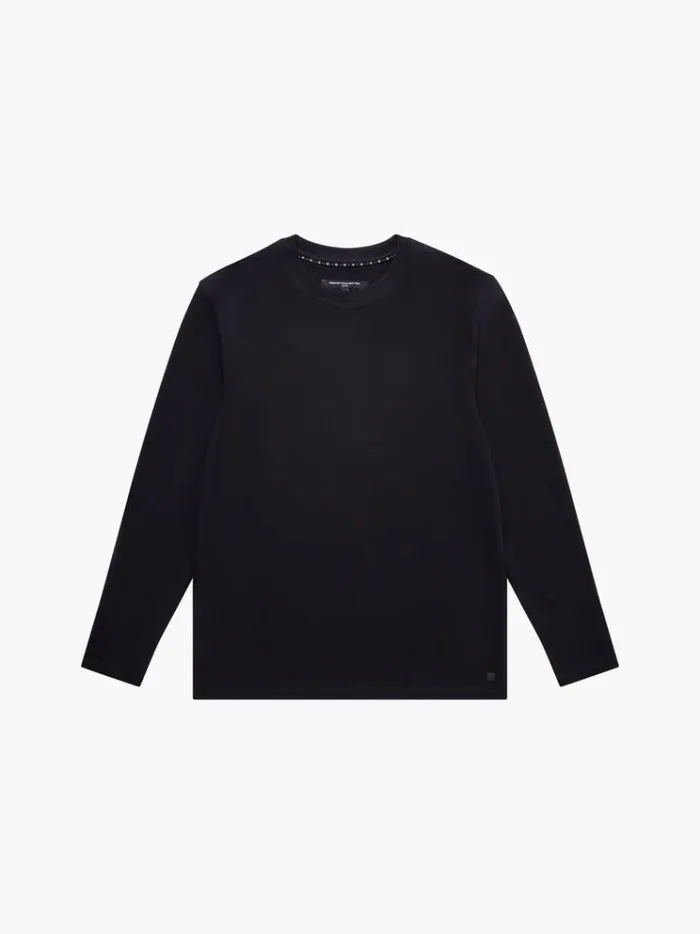 French Connection TShirts and Polo Shirts Long Sleeve Crew Neck Top Black 8211 Man