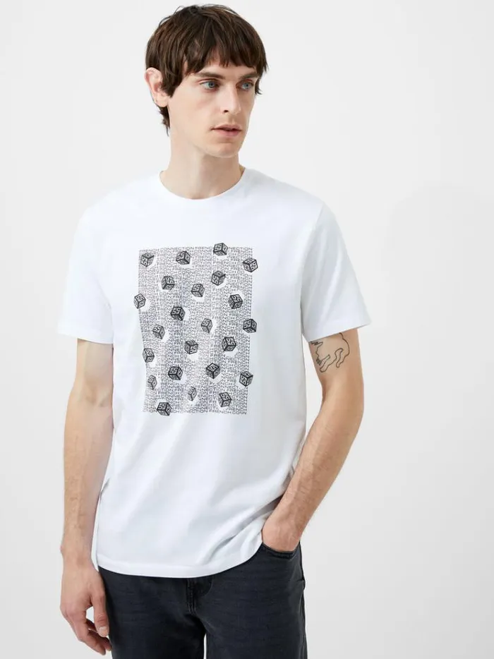 French Connection TShirts and Polo Shirts Mini Dice Organic Graphic TShirt White 8211 Man French Connection TShirts and Polo Shirts Mini Dice Organic Graphic TShirt White 8211 Man