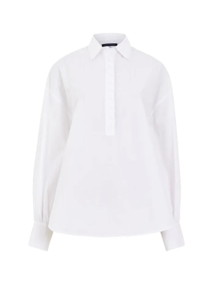 French Connection Tops Agnes Shirt Linen White 8211 Woman
