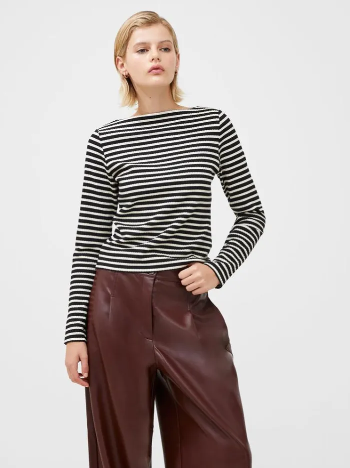 French Connection Tops Breton Stripe Top Blackwhite 8211 Woman