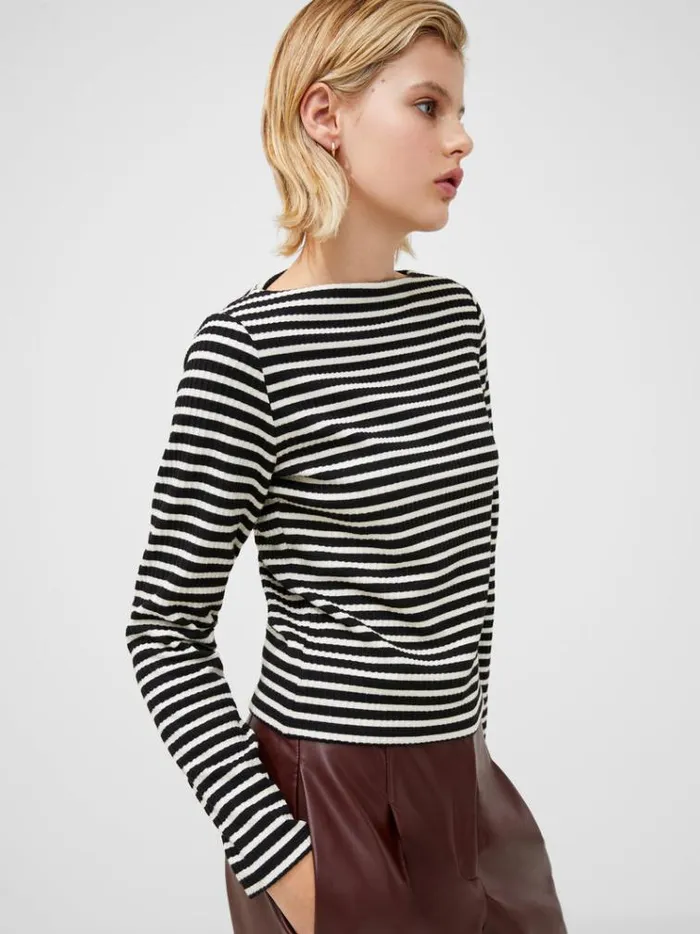French Connection Tops Breton Stripe Top Blackwhite 8211 Woman