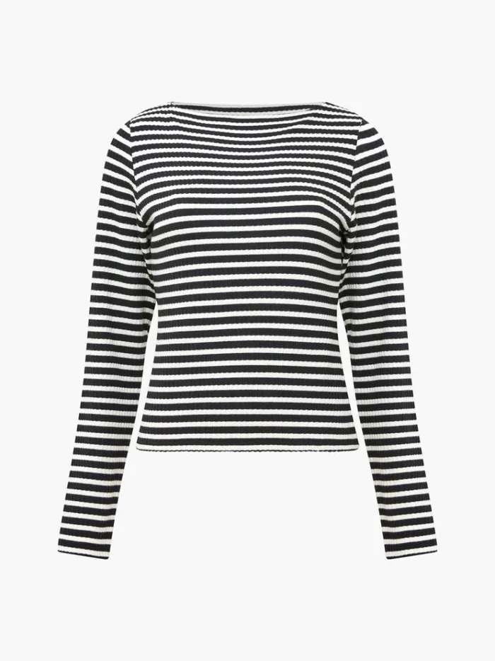 French Connection Tops Breton Stripe Top Blackwhite 8211 Woman