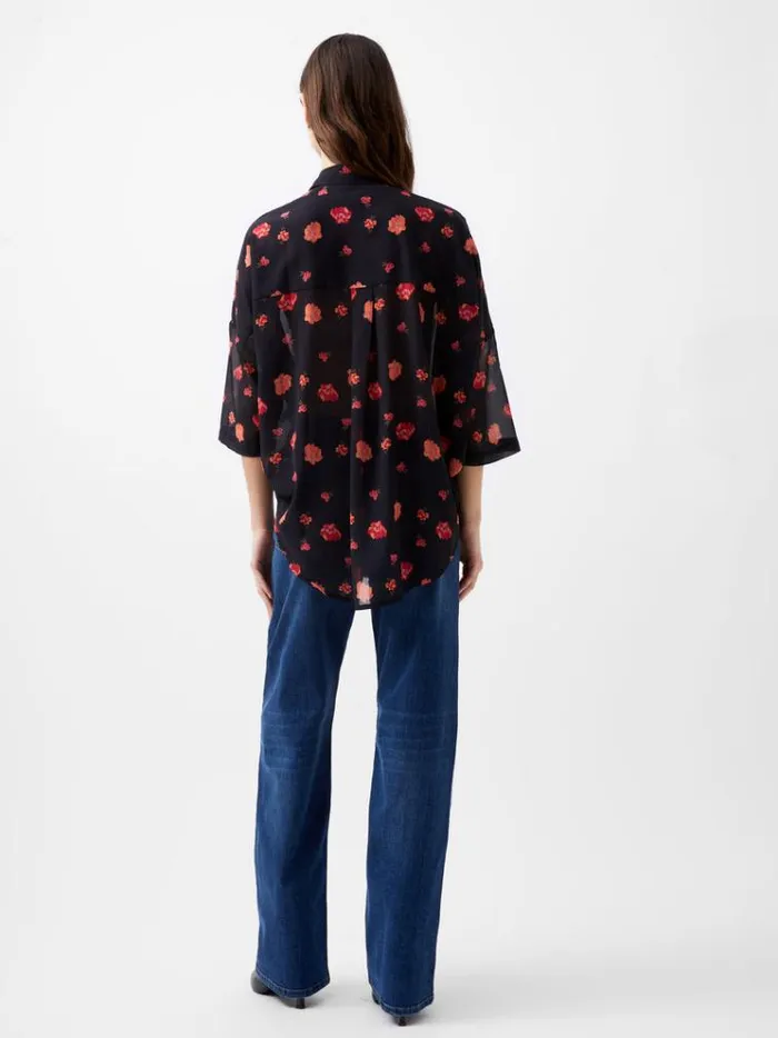 French Connection Tops Ella Rose Twist Front Shirt Marine Multi 8211 Woman