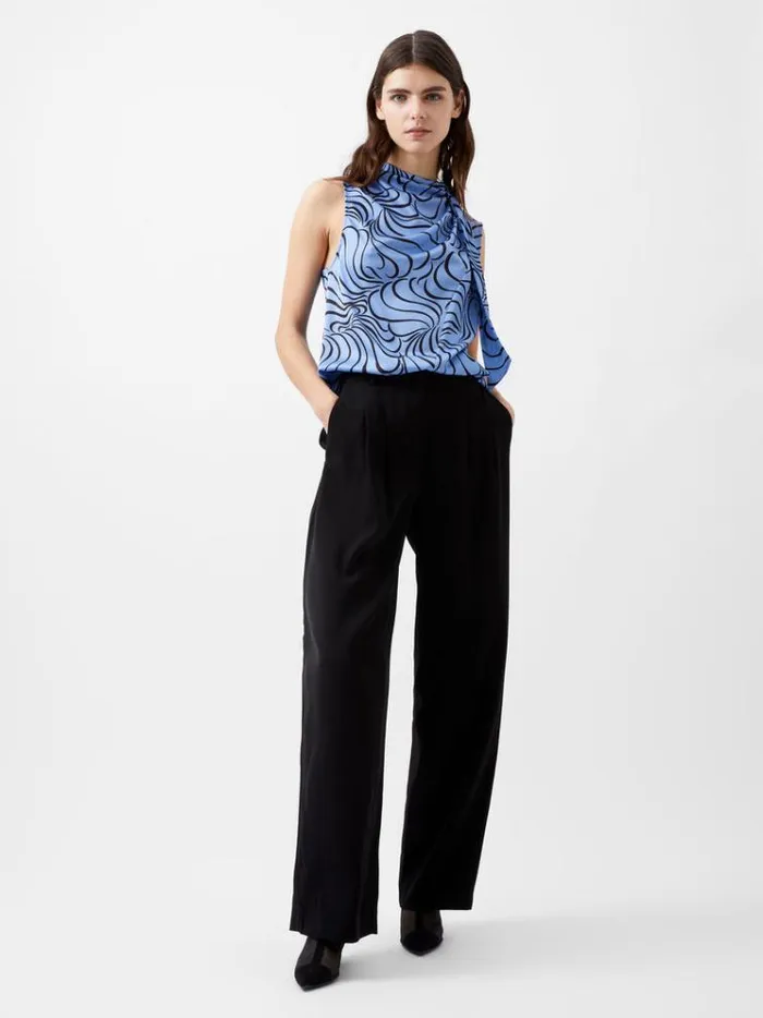 French Connection Tops Felecia Eliza Top Dusted Blueblackout 8211 Woman
