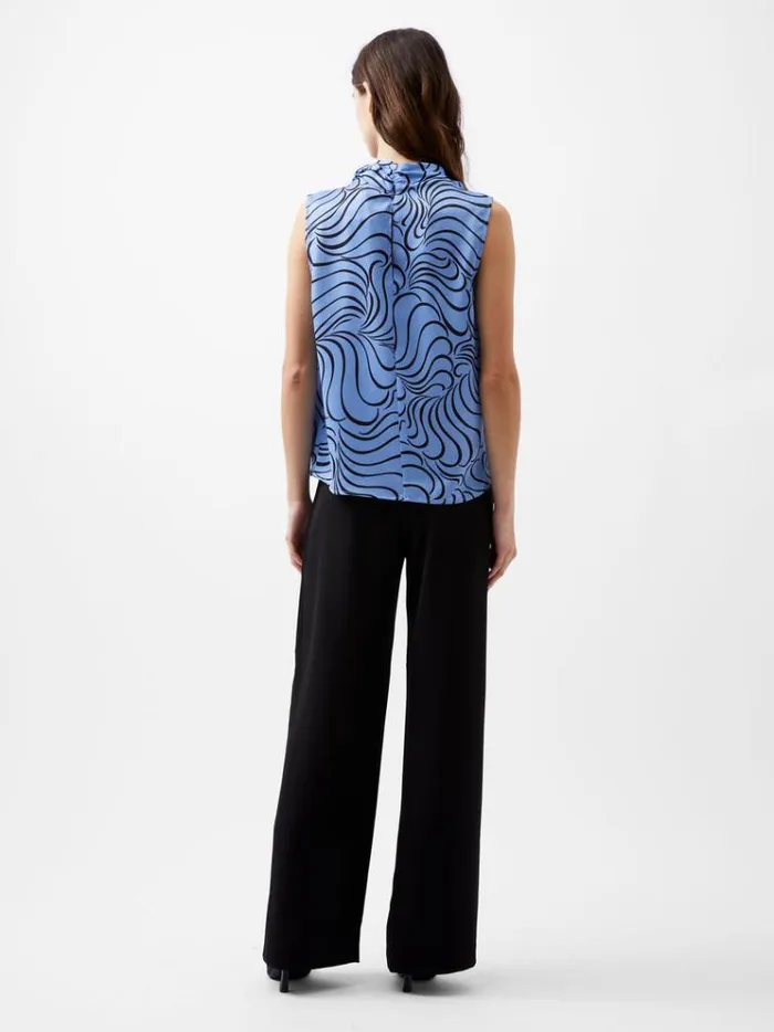 French Connection Tops Felecia Eliza Top Dusted Blueblackout 8211 Woman