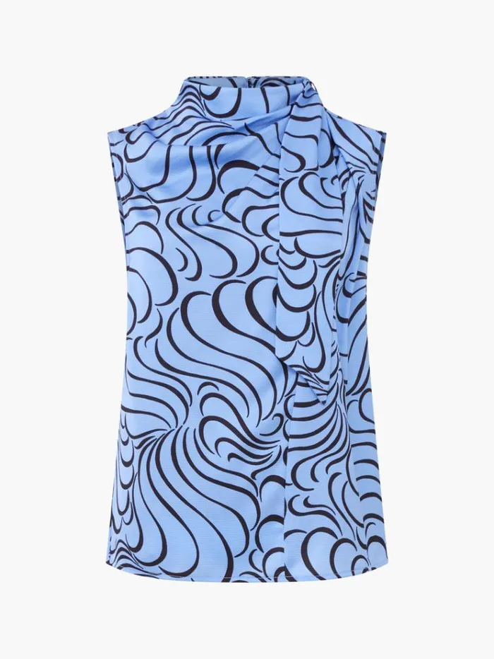 French Connection Tops Felecia Eliza Top Dusted Blueblackout 8211 Woman