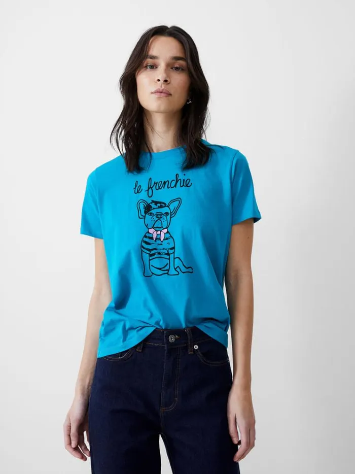 French Connection Tops Frenchie Graphic TShirt Peacocksheerlilac 8211 Woman