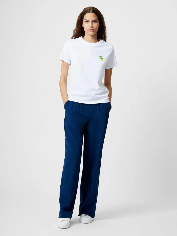 French Connection Tops Lemon Embroidered TShirt White 8211 Woman