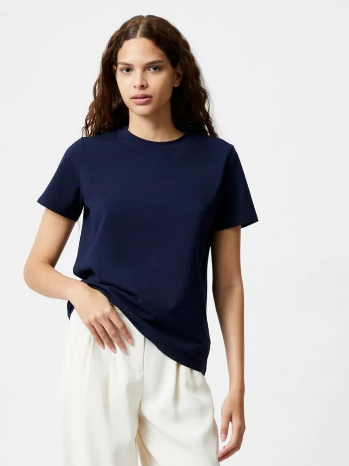 French Connection Tops Premium Crew Neck TShirt Midnight 8211 Woman