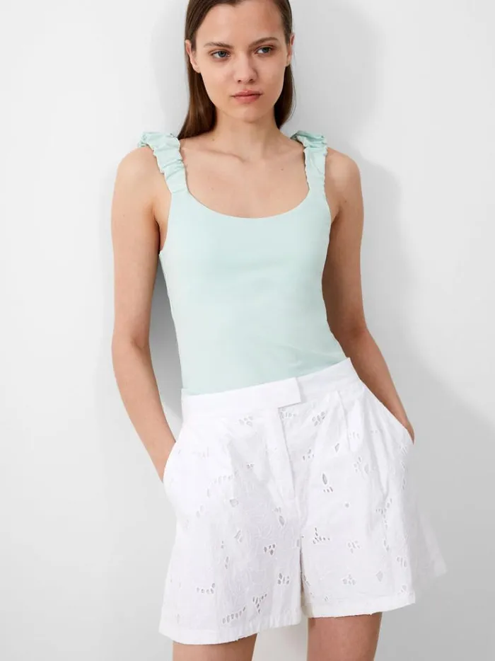 French Connection Tops Rallie Gwyneth Mix Top Subtle Green 8211 Woman