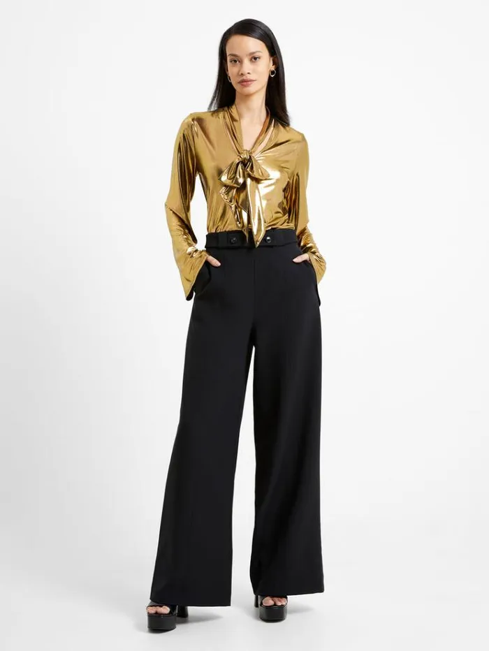 French Connection Tops Ronja Liquid Metal Shirt Gold 8211 Woman