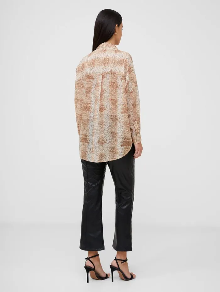 French Connection Tops Snake Smooth Georgette Popover Shirt Snake 8211 Woman
