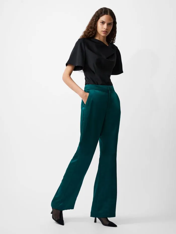 French Connection Trousers Carey Satin Trousers Forest 8211 Woman