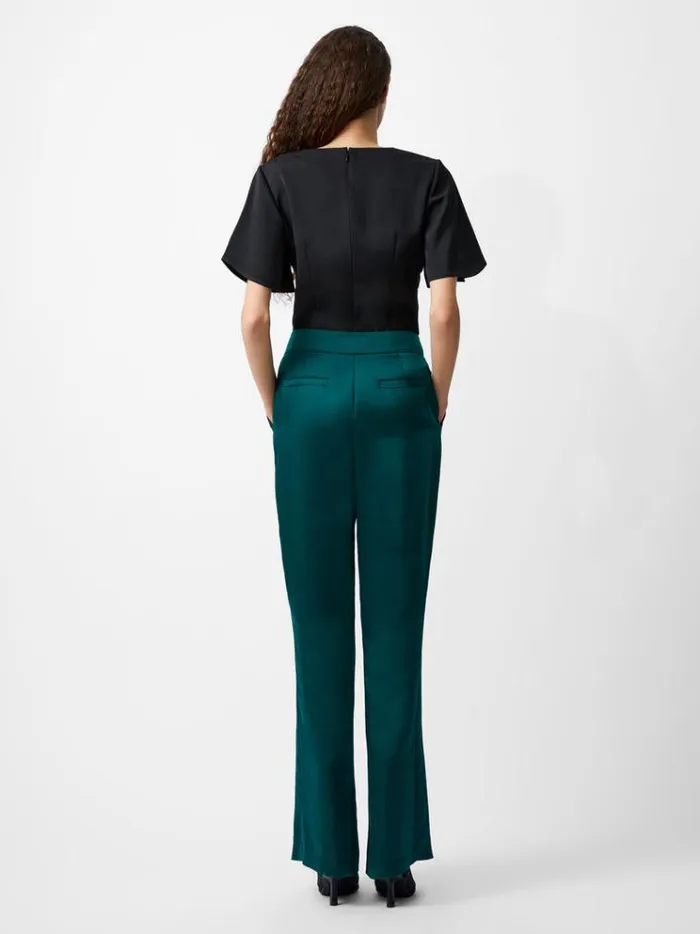 French Connection Trousers Carey Satin Trousers Forest 8211 Woman